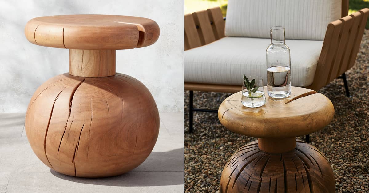 Solid Acacia Wood Outdoor Accent Table The Green Head