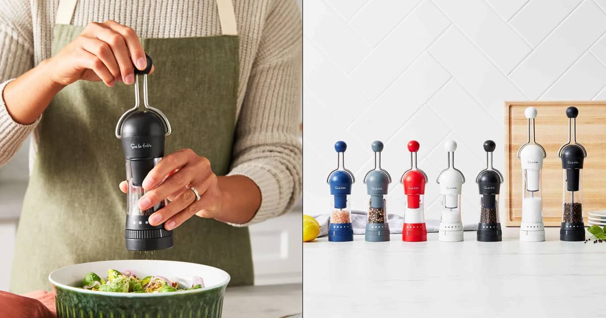 Sur La Table Spice Grinder Mill - Ceramic Ratchet Grinder With 5 Coarse Settings, Emerald Color