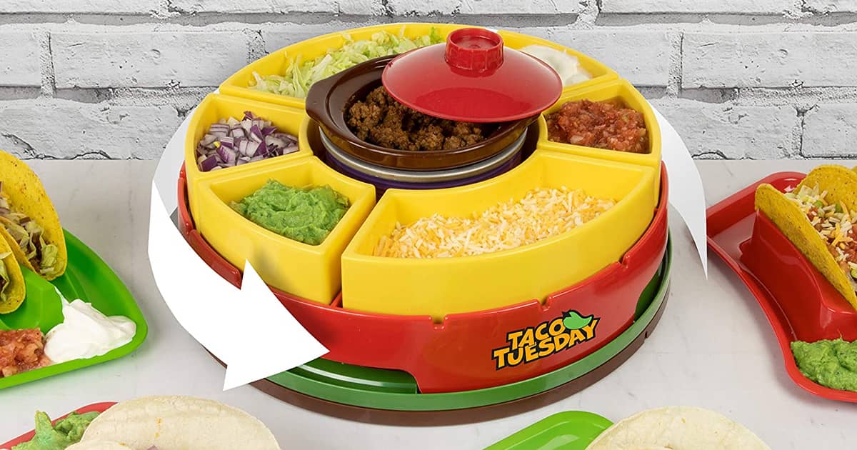 Taco Tuesday Heated Lazy Susan Taco Topping Bar The Green Head