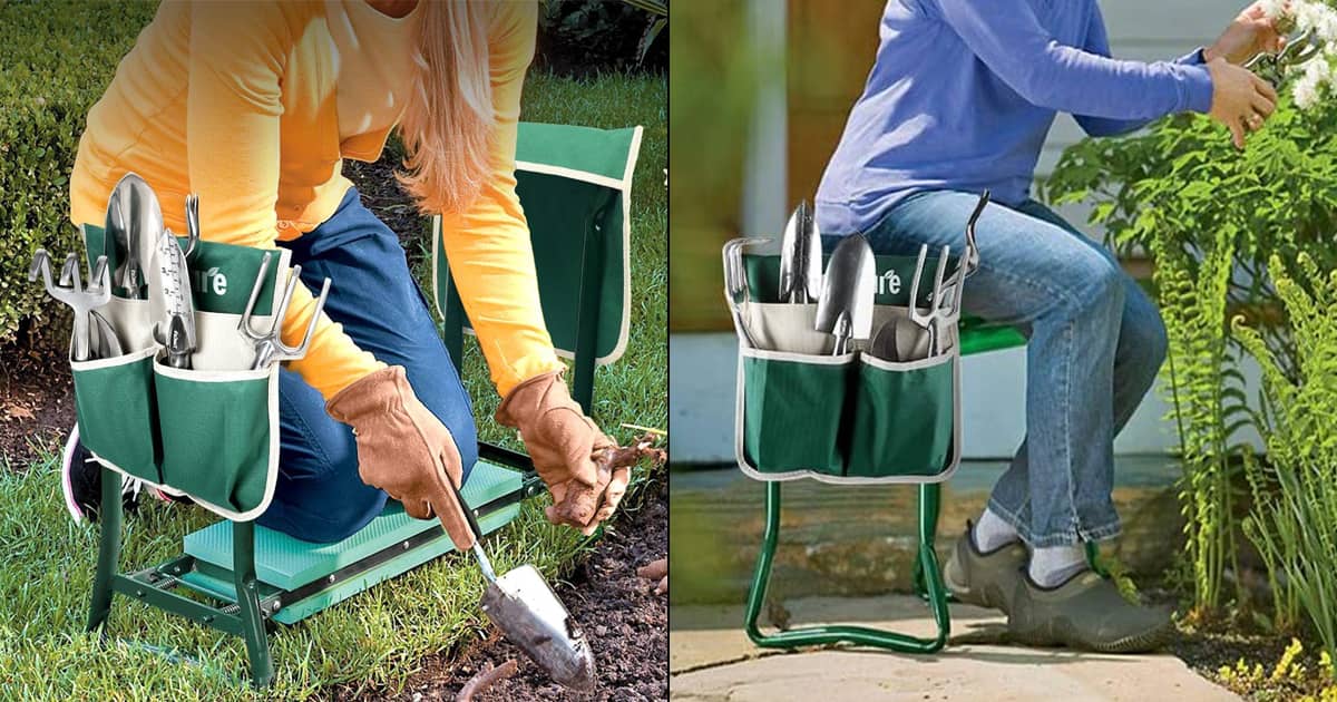Tool Bag Garden Kneeler With Pouch Gardening Bench With