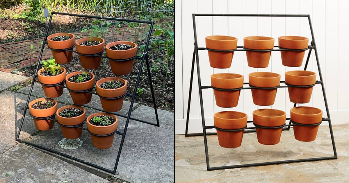 Vertical Planter Stand With 9 Terracotta Pots The Green Head