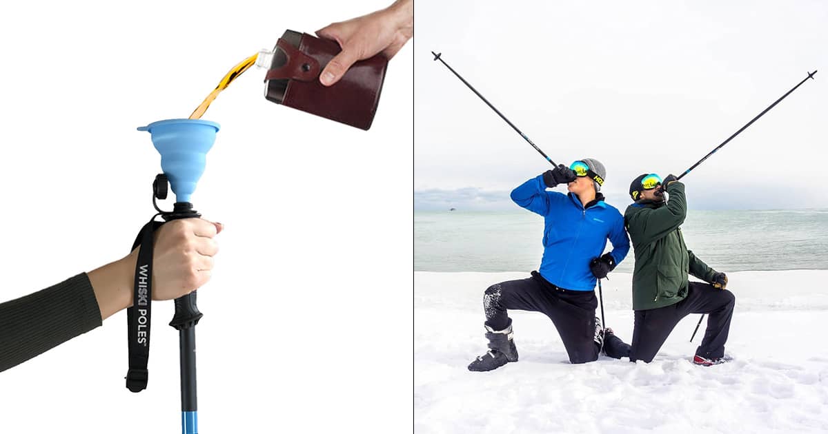WHISKI スキーポール フラスコ 2.0 伸縮ポール WhiSki Poles - High-Performance Ski Poles With Built-In Booze