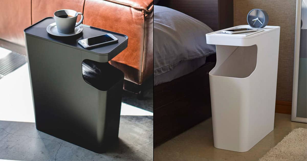 Yamazaki Tower Side Table / Trash Can The Green Head
