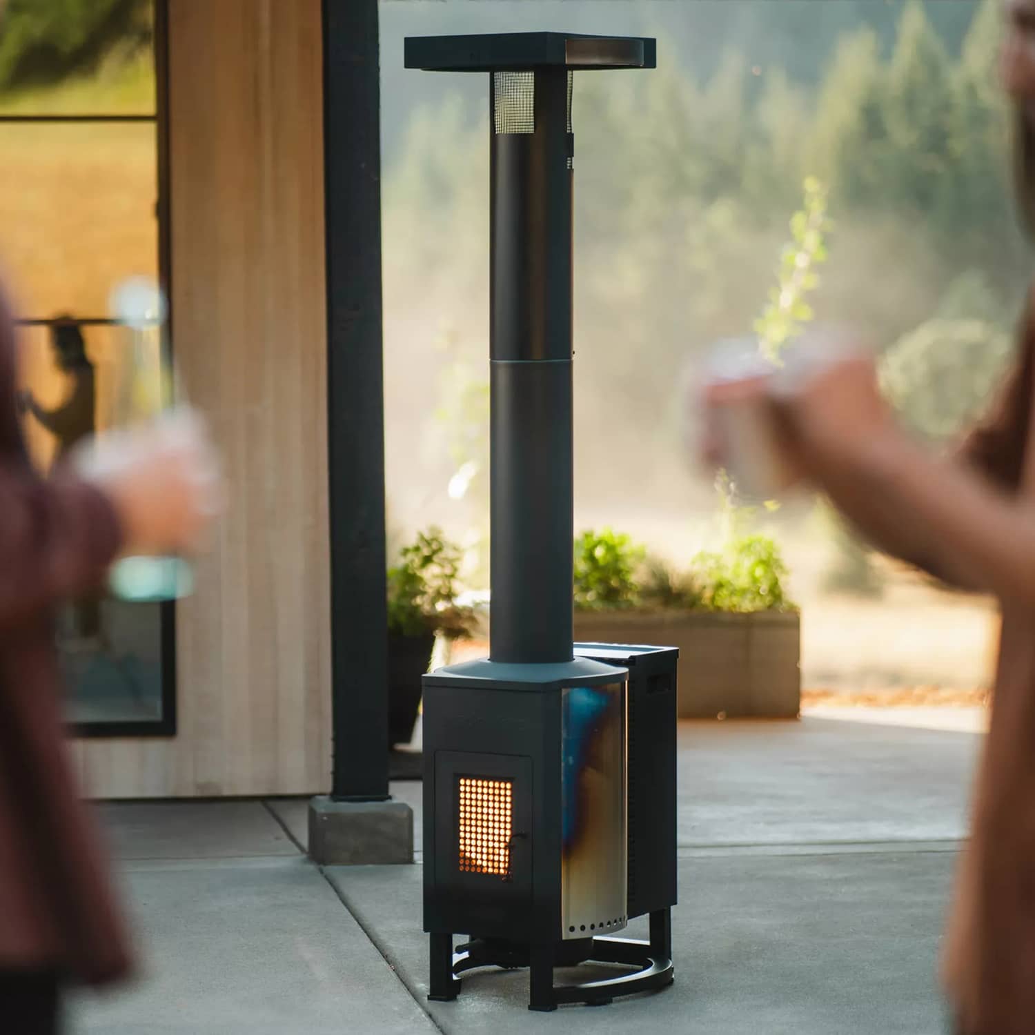 Portable Wood Pellet Heater - Outdoor Rocket Fire Pit With Glass Tube