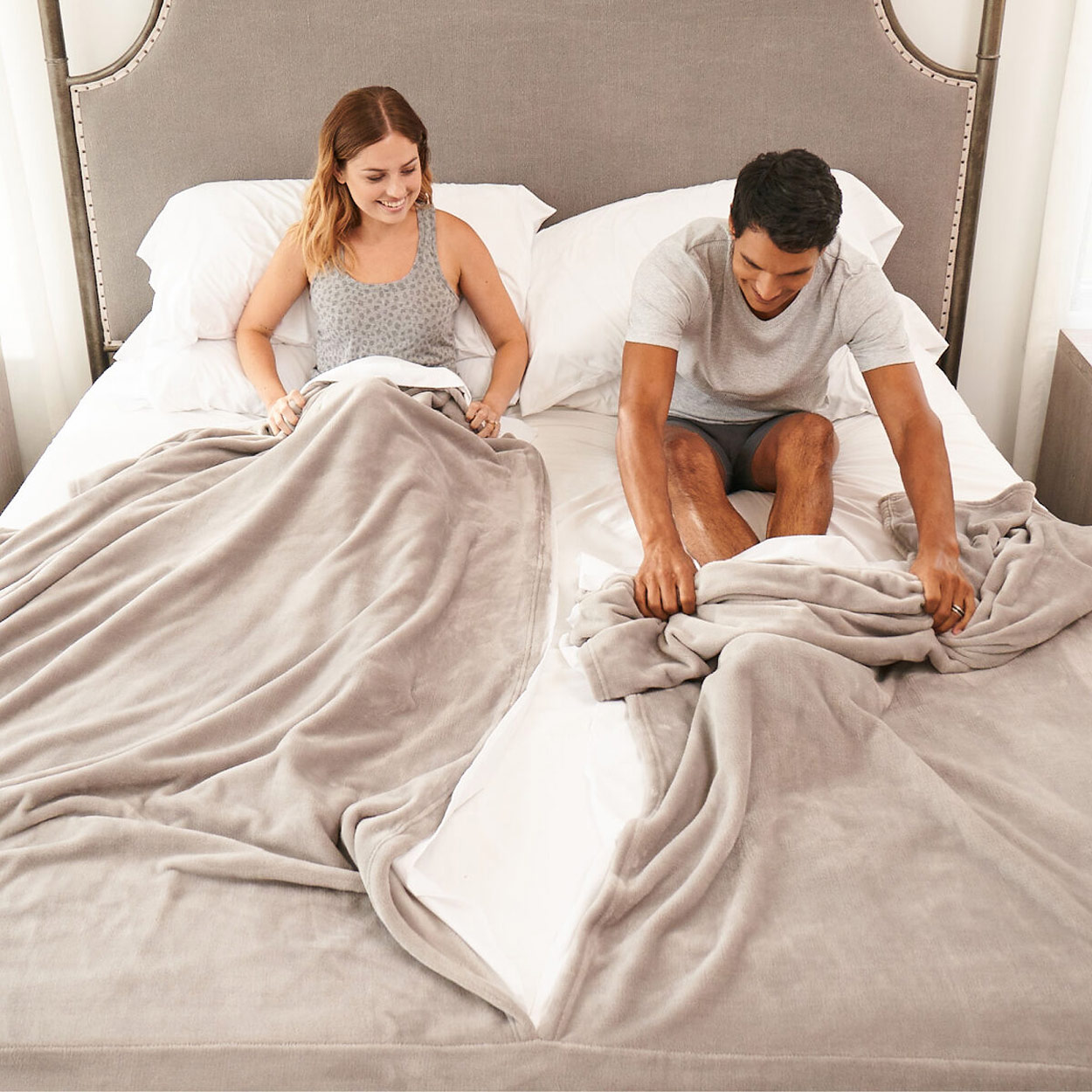 Split Couple Blanket And Sheet Bedding Set, Split King Bedding Sets