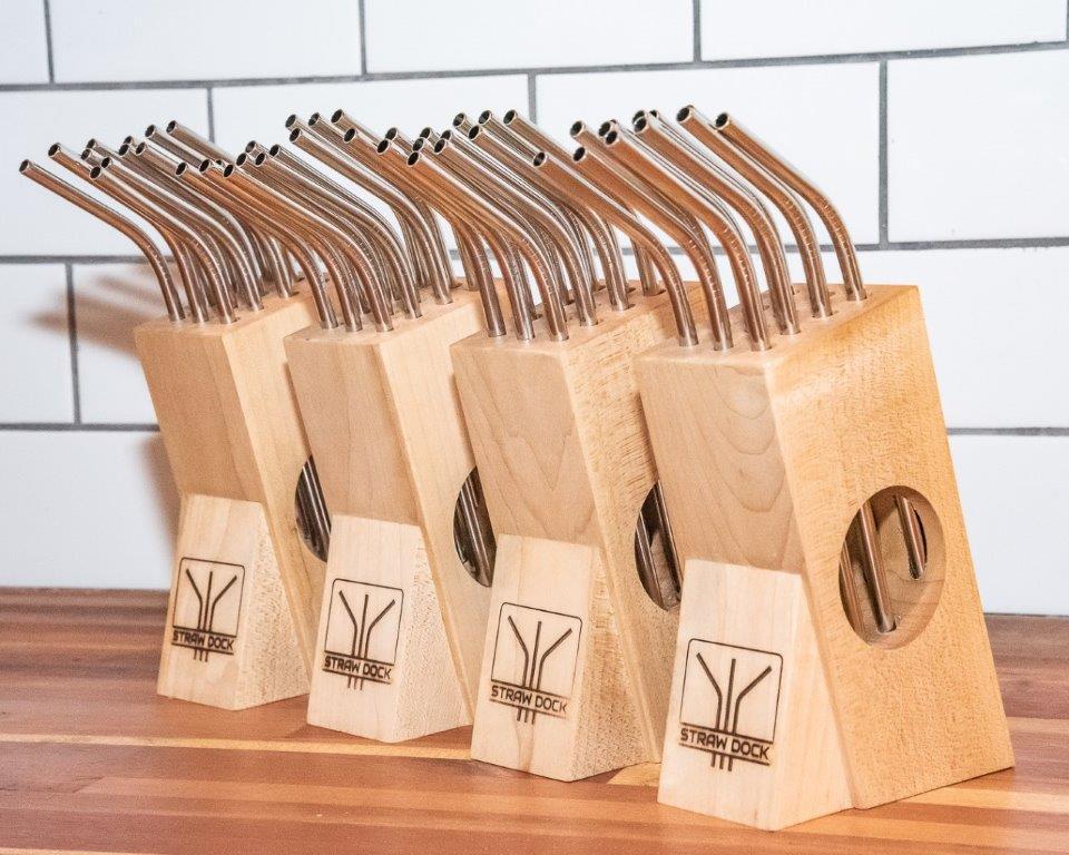 Straw Dock Reusable Stainless Steel Straw Holder