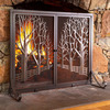 3D Tree-Lined Country Road / Raging Forest Fire Fireplace Screen