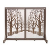 3D Tree-Lined Country Road / Raging Forest Fire Fireplace Screen