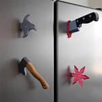 3D Weapon Fridge Magnets - Bloody Knife, Axe, and Ninja Shurikens