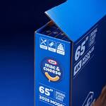 65 Boxes of Kraft Mac and Cheese in a 65-inch Flatscreen TV Box