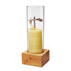 80 Hour Beeswax Coil Candle with Bamboo Stand