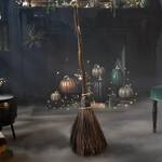 Animated Haunted Witch's Broom - Moves Around a Room and Cackles to Itself