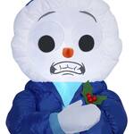 Animated Shivering and Shaking Inflatable Snowman with Googly Eyes
