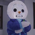 Animated Shivering and Shaking Inflatable Snowman with Googly Eyes