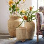 Astelle Hand-Carved Wooden Urn Vessel