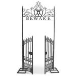 Beware - Giant 9-Foot Tall Spooky Metal Cemetery Archway