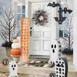 Black Bats and Grapevine Twigs Halloween Wreath