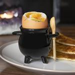 Black Cauldron Egg Cup and Broomstick Spoon