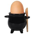 Black Cauldron Egg Cup and Broomstick Spoon