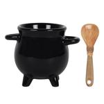 Black Cauldron Egg Cup and Broomstick Spoon