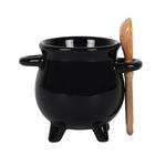 Black Cauldron Egg Cup and Broomstick Spoon
