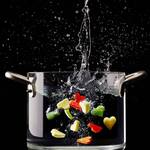 Borosilicate Glass Cooking Pot w/ 2-Piece Stainless Steel Pasta Insert