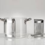 Borosilicate Glass Cooking Pot w/ 2-Piece Stainless Steel Pasta Insert