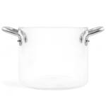 Borosilicate Glass Cooking Pot w/ 2-Piece Stainless Steel Pasta Insert