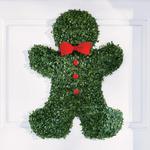 Boxwood Gingerbread Man Swag