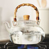 Buddha Belly Glass and Bamboo Tea Kettle