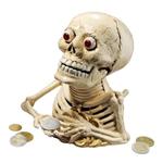 Bugged-Out Hungry Skeleton Cast Iron Mechanical Coin Bank