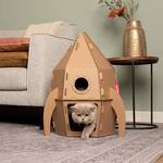 Cardboard Retro Rocket Ship for Space Cats