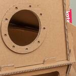 Cardboard Retro Rocket Ship for Space Cats