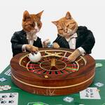 Casino Roulette Wheel Cardboard Cat Scratcher Toy