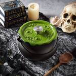 Cast Iron Black Cauldron Pot with Green Bubbling Lid