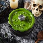 Cast Iron Black Cauldron Pot with Green Bubbling Lid