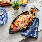 Cast Iron Fish Grill Pan - Sear or Char an Entire Fish