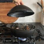 Cast Iron Seafood and Mussel Pot - Lid Holds Empty Shells