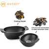 Cast Iron Seafood and Mussel Pot - Lid Holds Empty Shells