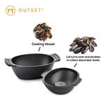 Cast Iron Seafood and Mussel Pot - Lid Holds Empty Shells