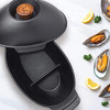 Cast Iron Seafood and Mussel Pot - Lid Holds Empty Shells