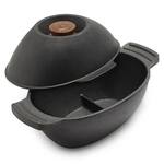 Cast Iron Seafood and Mussel Pot - Lid Holds Empty Shells