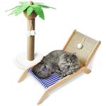 Cat Beach Chair - Elevated Hammock Bed and Palm Tree Scratching Post