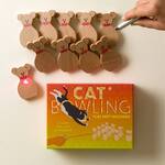 Cat Bowling Game - 10 Wooden Pins and Laser Pointer - Cat Not Included