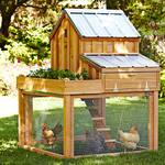 Cedar Chicken Coop and Run with Garden Planter