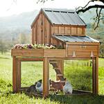 Cedar Chicken Coop and Run with Garden Planter