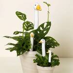 Ceramic Goose Head Planter Stakes