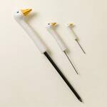 Ceramic Goose Head Planter Stakes