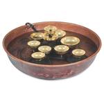 Chiming Water Bell Fountain - Copper Bowl and Solid Brass Bells