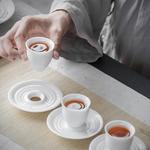White Ceramic Funny Tea Cup with Coaster